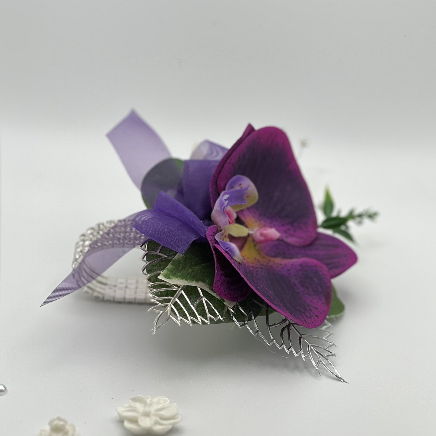Dark Purple Orchid Debs Corsage 2