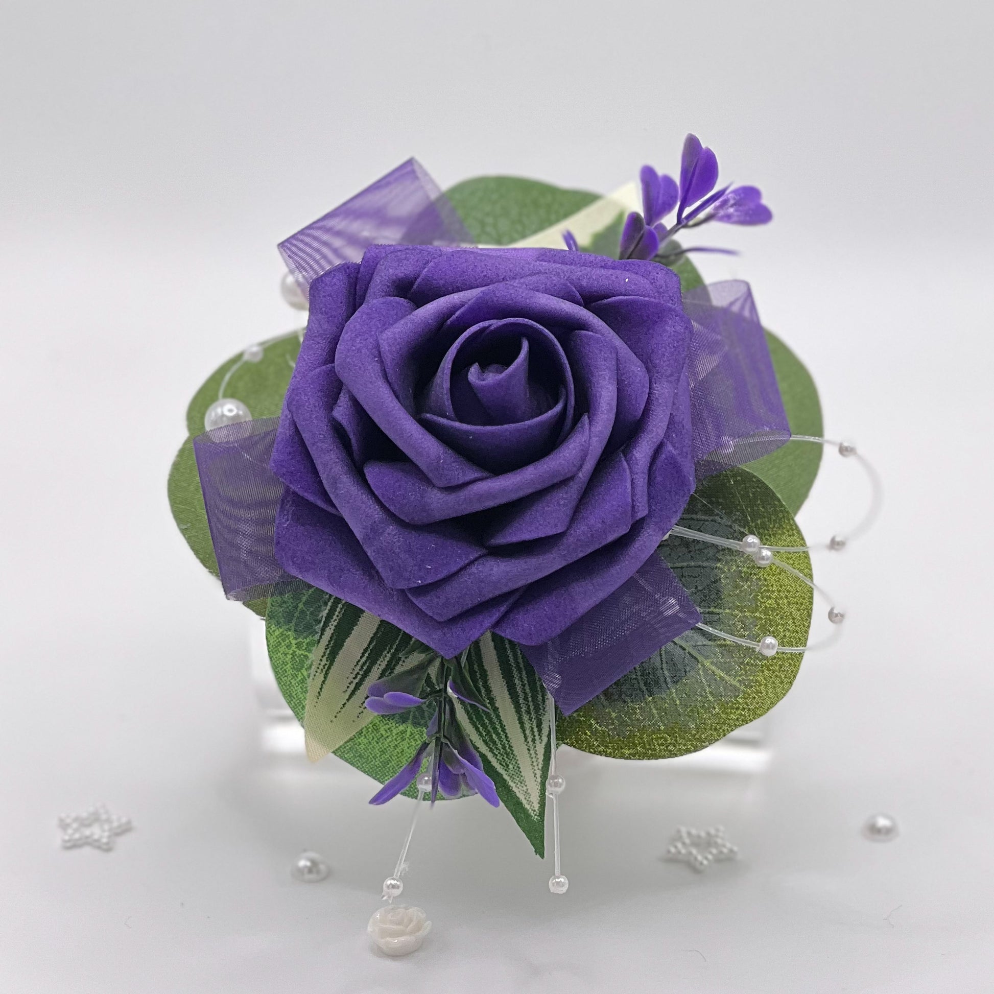 Dark Purple Rose Debs Corsage