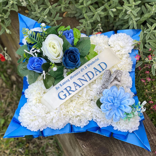 Blue Father’s Day Cushion with Angel