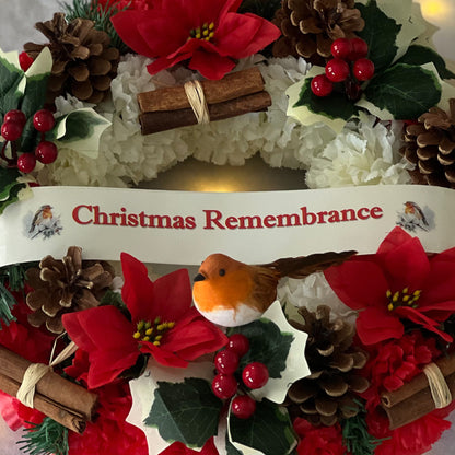 Christmas Grave Wreath - Robin