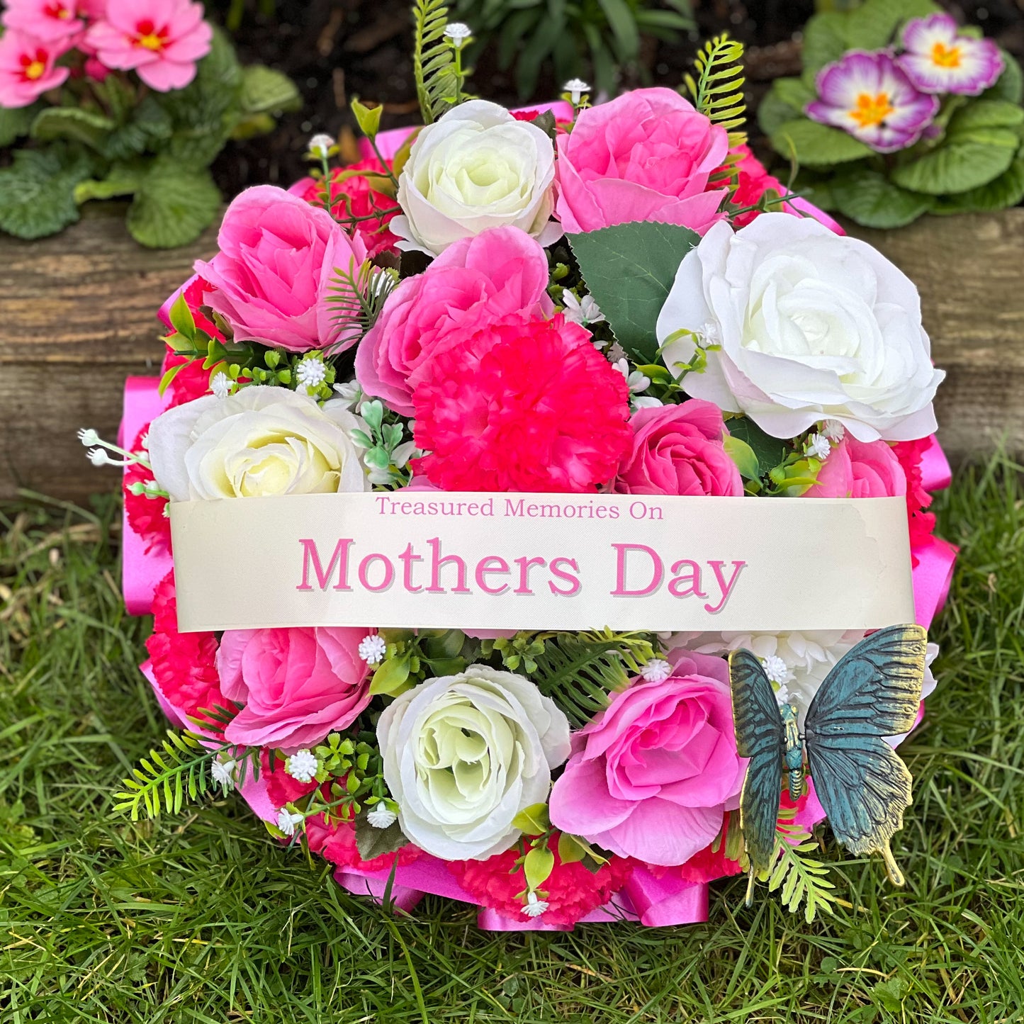 Pink Mother’s Day Grave Wreath