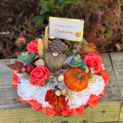 Autumn Posy Grave Wreath with plaque