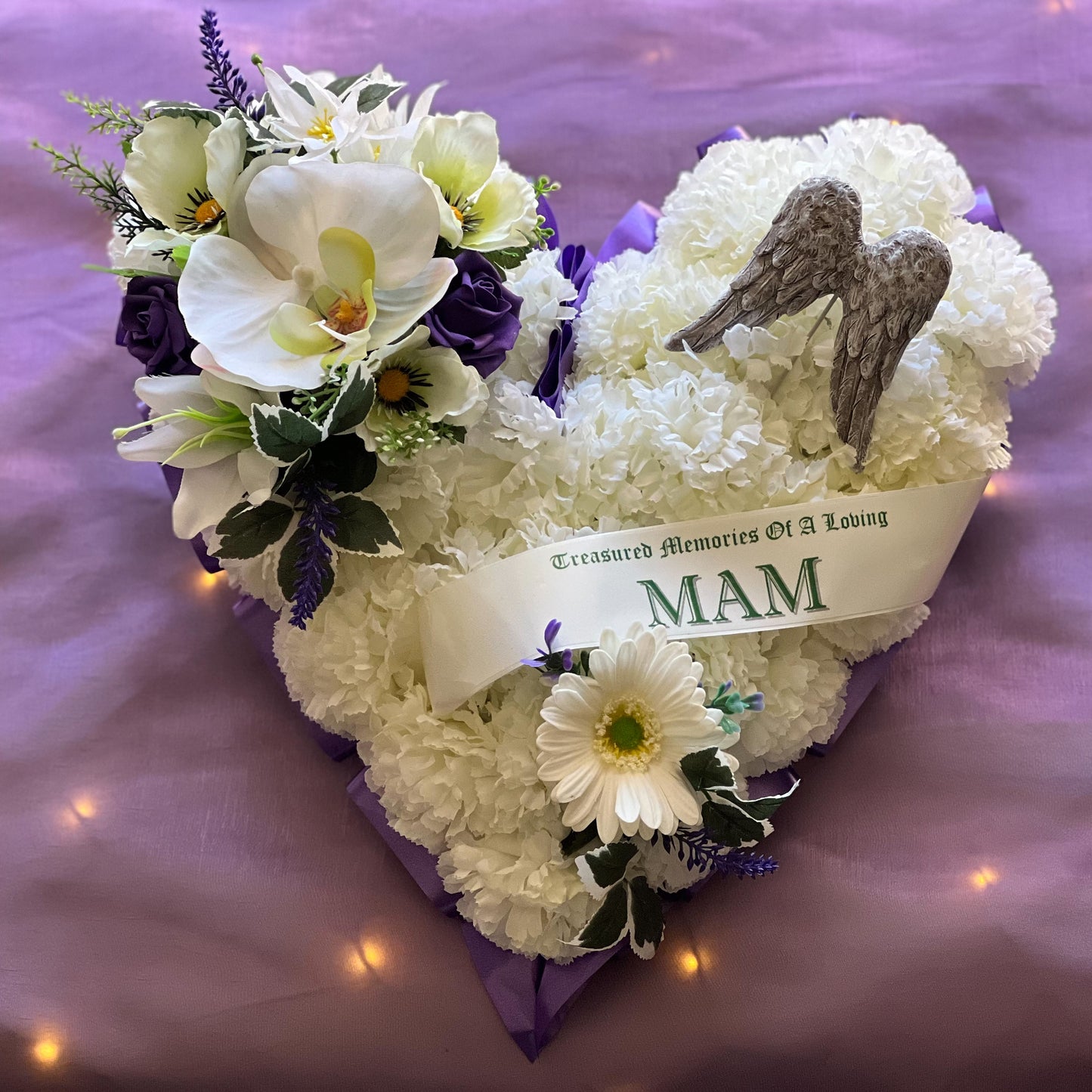 Purple Mother’s Day Heart with Angel Wings