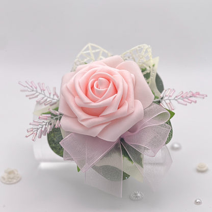 Pink Rose with Diamonte - Debs Flower Corsage