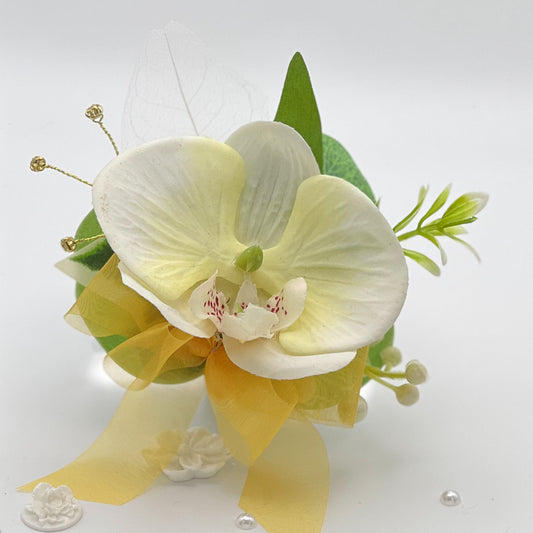 Ivory Orchid with Gold Debs Corsage