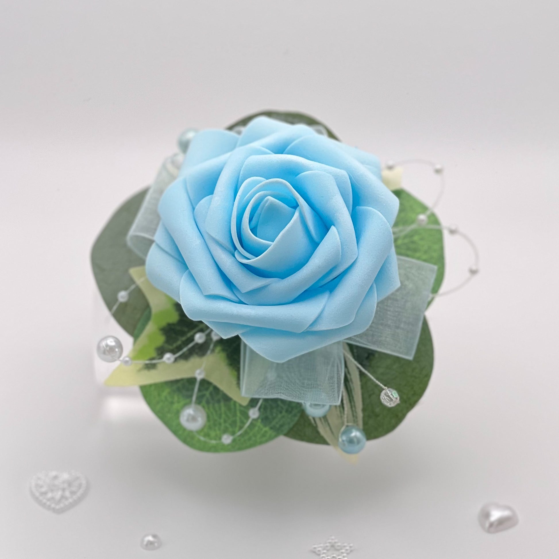 Light Blue Rose Debs Corsage