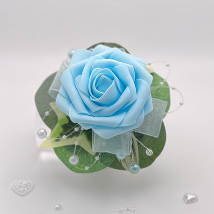 Light Blue Rose Debs Corsage