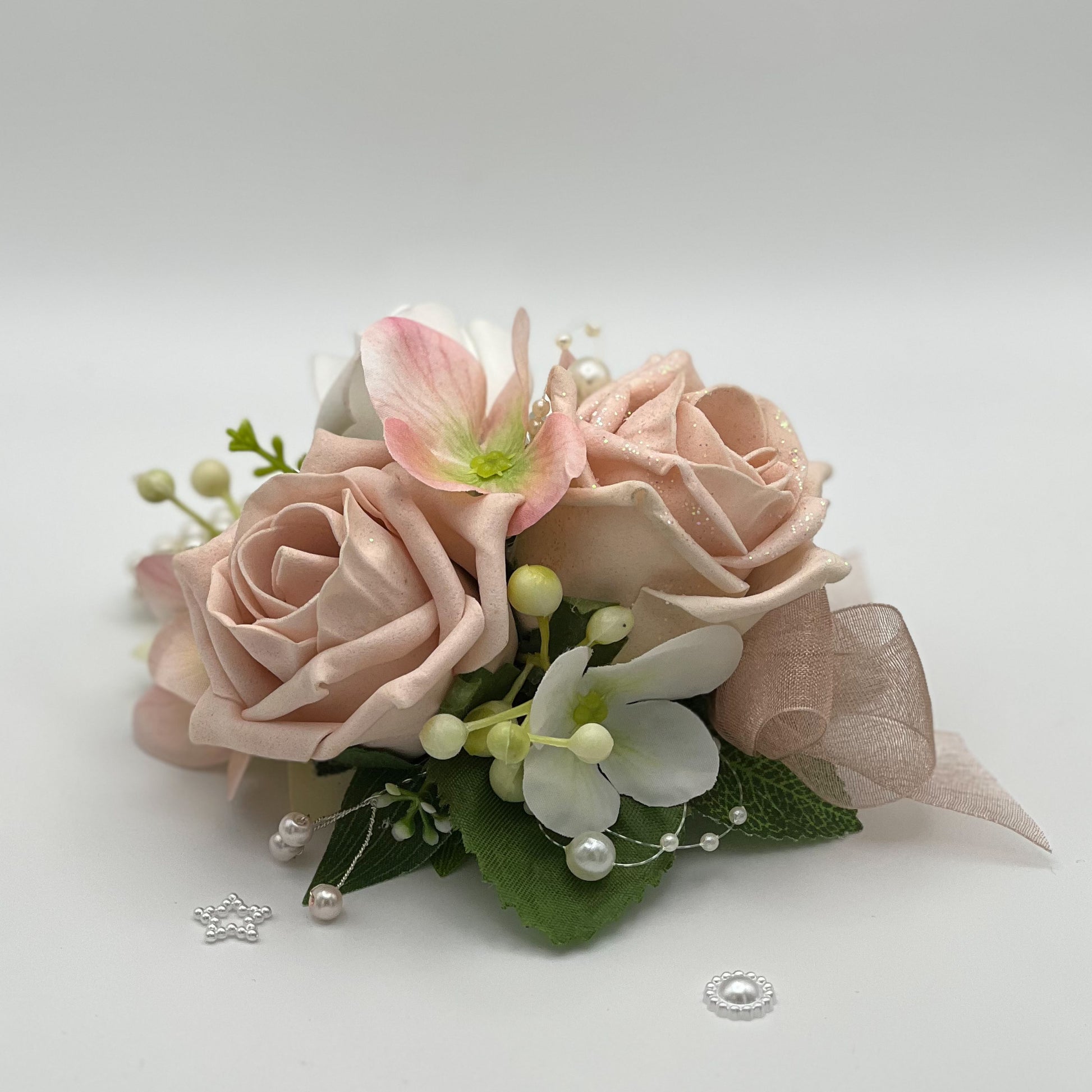 Mixed Blush Rose Debs Flower Corsage 2