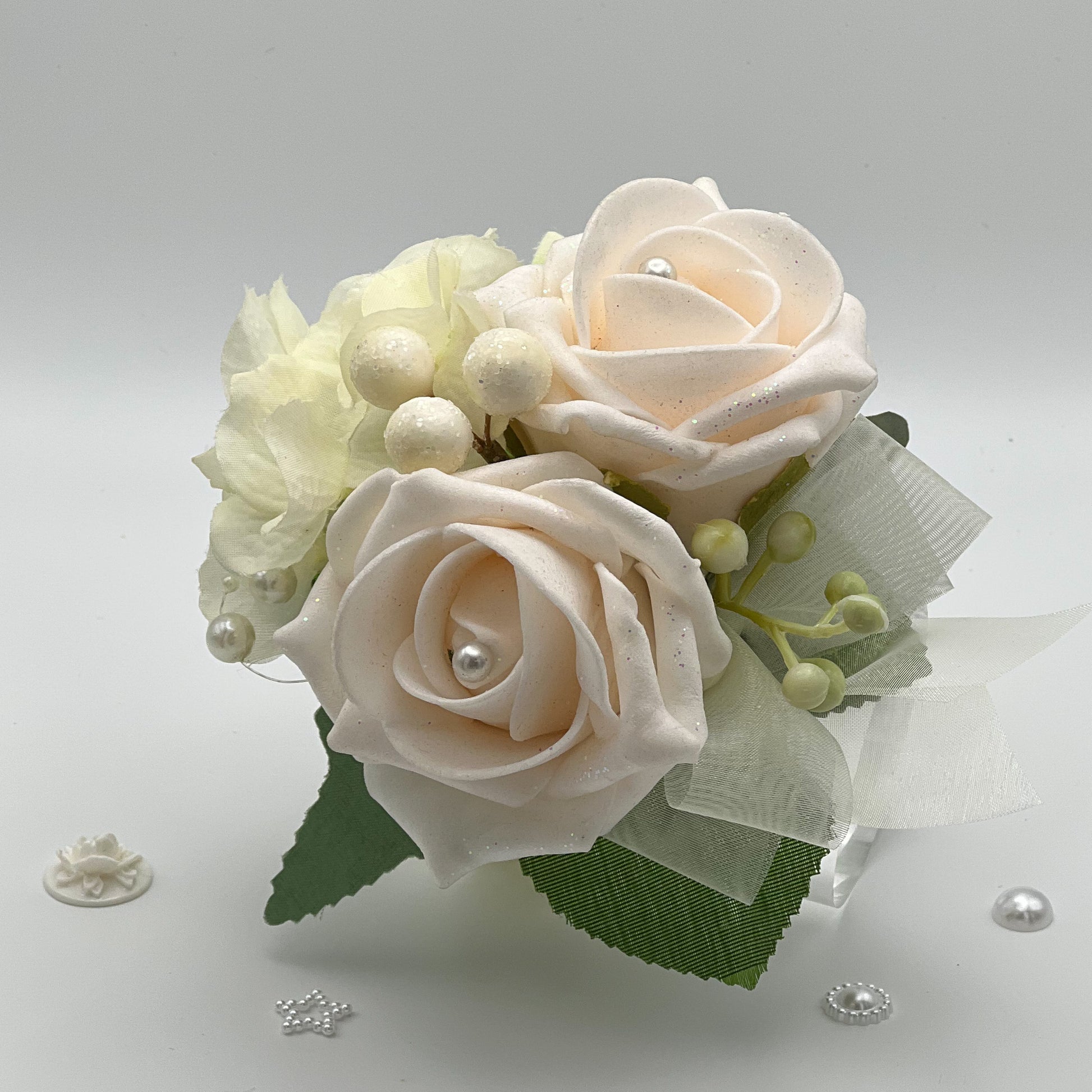 Mixed Cream Rose Debs Flower Corsage