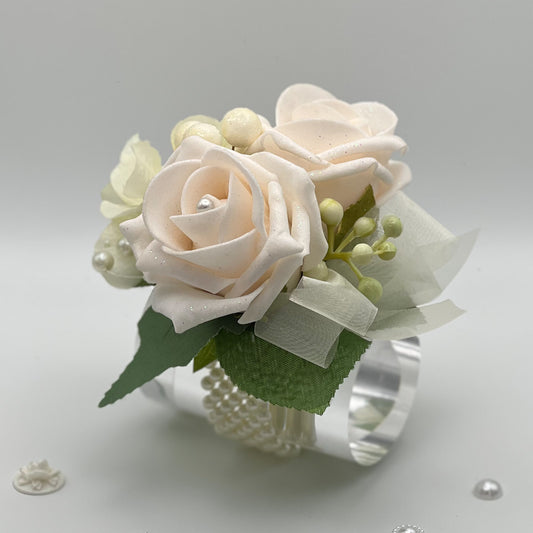 Mixed Cream Rose Debs Flower Corsage 2