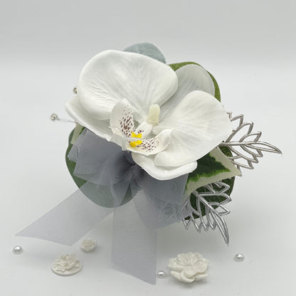 White Orchid with Silver Debs Corsage