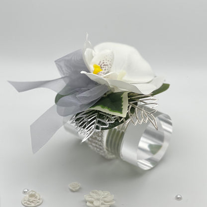 White Orchid with Silver Debs Corsage 1